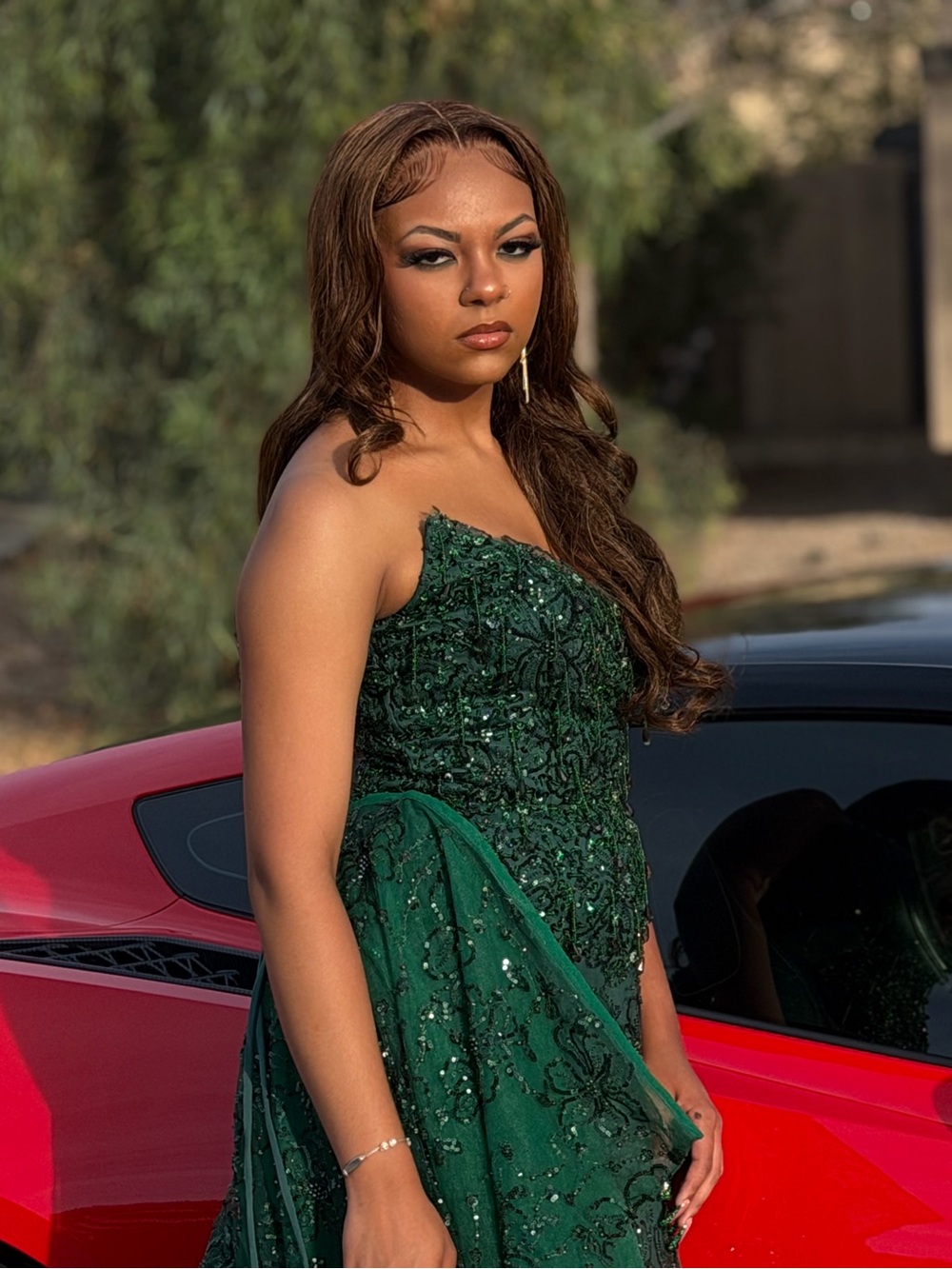 Emerald Green Custom-Made Ballbella Sequin Gown